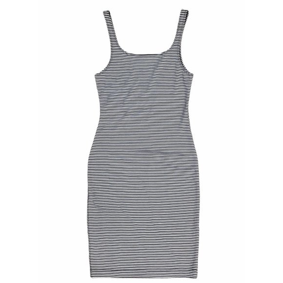 Zara Women's Trafaluc  Black and White Striped Tank Sheath Bodycon Dress Small - Picture 2 of 7